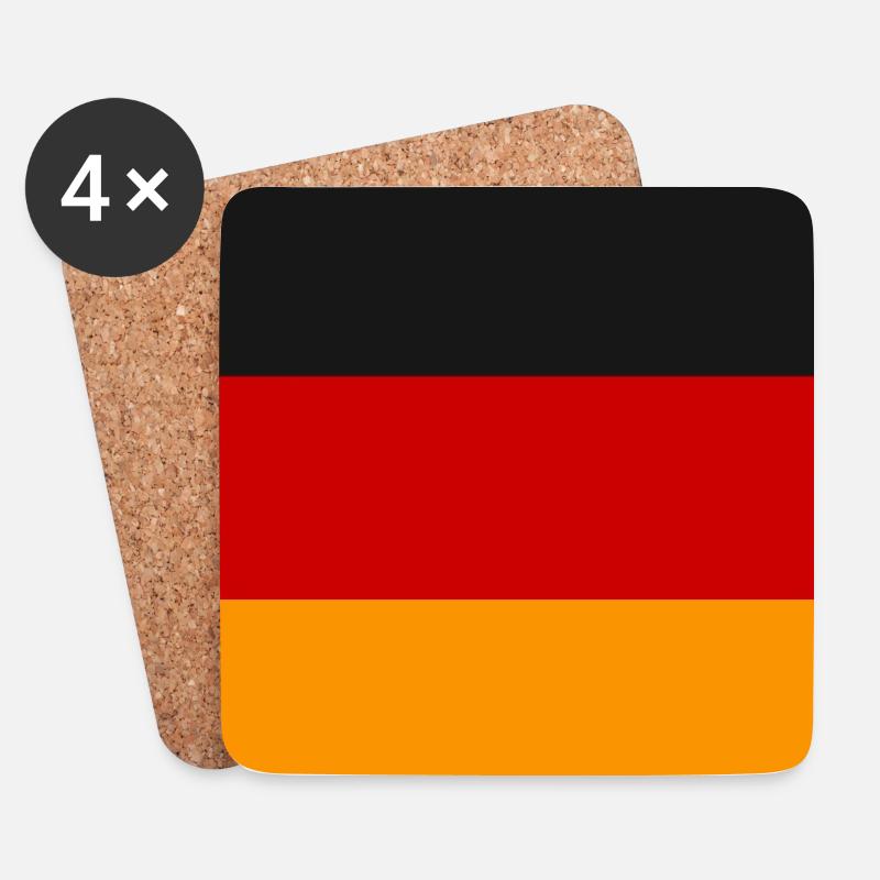 Deutsche Flagge in Vintage Design - Untersetzer (4er-Set) - Weiß