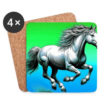 cheval - Dessous de verre (lot de 4) - blanc - Devant