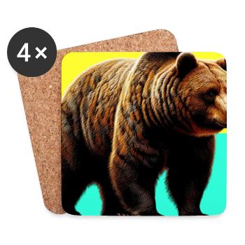 bear - Coasters (set of 4) - white - Front