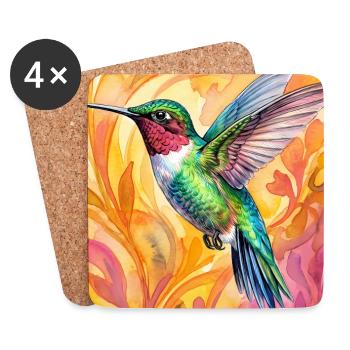 Kolibri - Untersetzer (4er-Set) - Weiß - Vorne