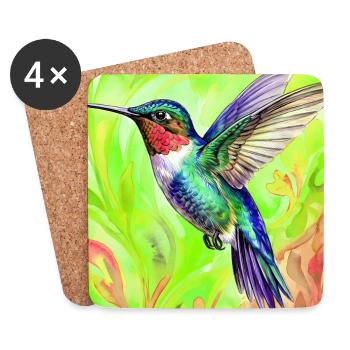 hummingbird - Coasters (set of 4) - white - Front