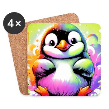 pingouin - Dessous de verre (lot de 4) - blanc - Devant