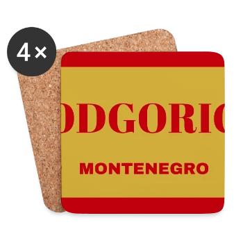Podgorica Stadt in Montenegro Flaggenfarben - Untersetzer (4er-Set) - Weiß - Vorne