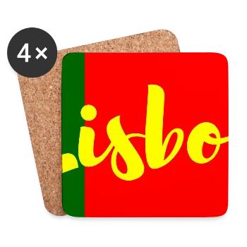 Lisbon City in Portuguese Flag Colors - Coasters (set of 4) - white - Front