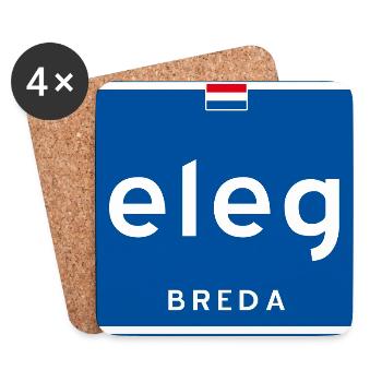 Karnevalsschild Kielegat (Breda) - Untersetzer (4er-Set) - Weiß - Vorne
