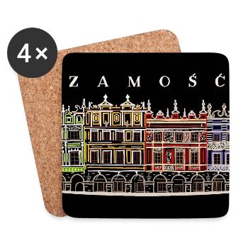 Zamosc, Poland World Heritage Site Drawing - Coasters (set of 4) - white - Front