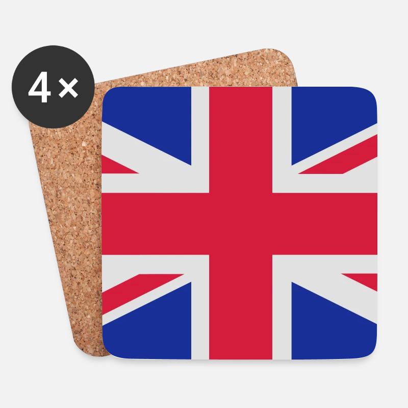 Britische Flagge - Untersetzer (4er-Set) - Weiß