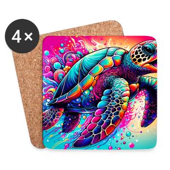 turtle - Coasters (set of 4) - white - Front