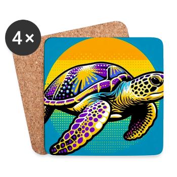 turtle - Coasters (set of 4) - white - Front