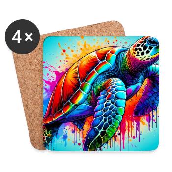 turtle - Coasters (set of 4) - white - Front