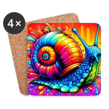 Snail - Coasters (set of 4) - white - Front