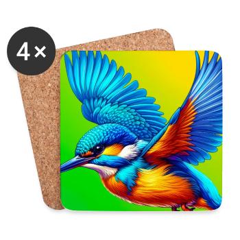 Eisvogel - Untersetzer (4er-Set) - Weiß - Vorne