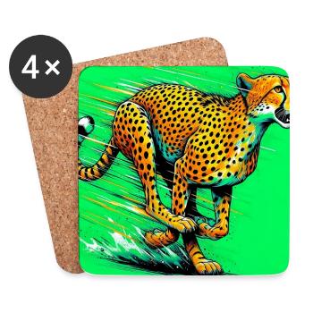 Gepard - Untersetzer (4er-Set) - Weiß - Vorne