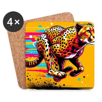 Gepard - Untersetzer (4er-Set) - Weiß - Vorne