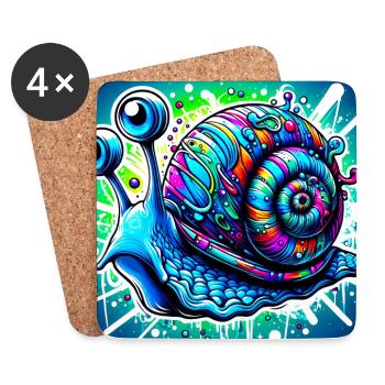 Schnecke - Untersetzer (4er-Set) - Weiß - Vorne