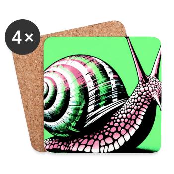 Snail - Coasters (set of 4) - white - Front