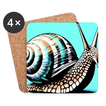 Snail - Coasters (set of 4) - white - Front
