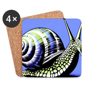 Snail - Coasters (set of 4) - white - Front