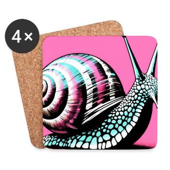 Snail - Coasters (set of 4) - white - Front