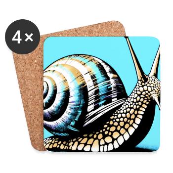 Escargot - Dessous de verre (lot de 4) - blanc - Devant