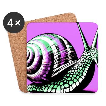 Snail - Coasters (set of 4) - white - Front