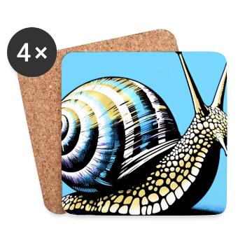 Schnecke - Untersetzer (4er-Set) - Weiß - Vorne