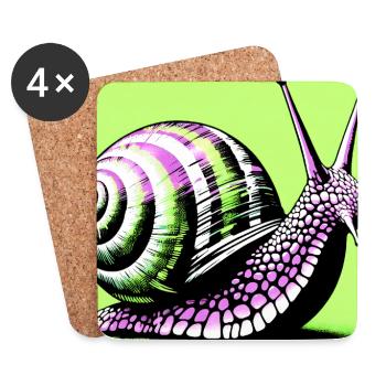 Snail - Coasters (set of 4) - white - Front