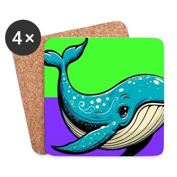 Wal - Untersetzer (4er-Set) - Weiß - Vorne