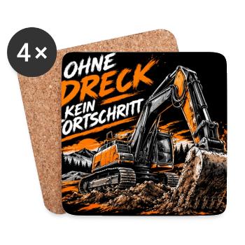 Fortschritt durch Schmutz - Untersetzer (4er-Set) - Weiß - Vorne