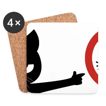 katze, hals Maul - Untersetzer (4er-Set) - Weiß - Vorne