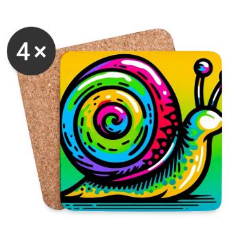 Escargot - Dessous de verre (lot de 4) - blanc - Devant