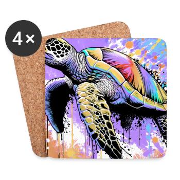 turtle - Coasters (set of 4) - white - Front