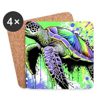 turtle - Coasters (set of 4) - white - Front