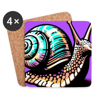 Schnecke - Untersetzer (4er-Set) - Weiß - Vorne