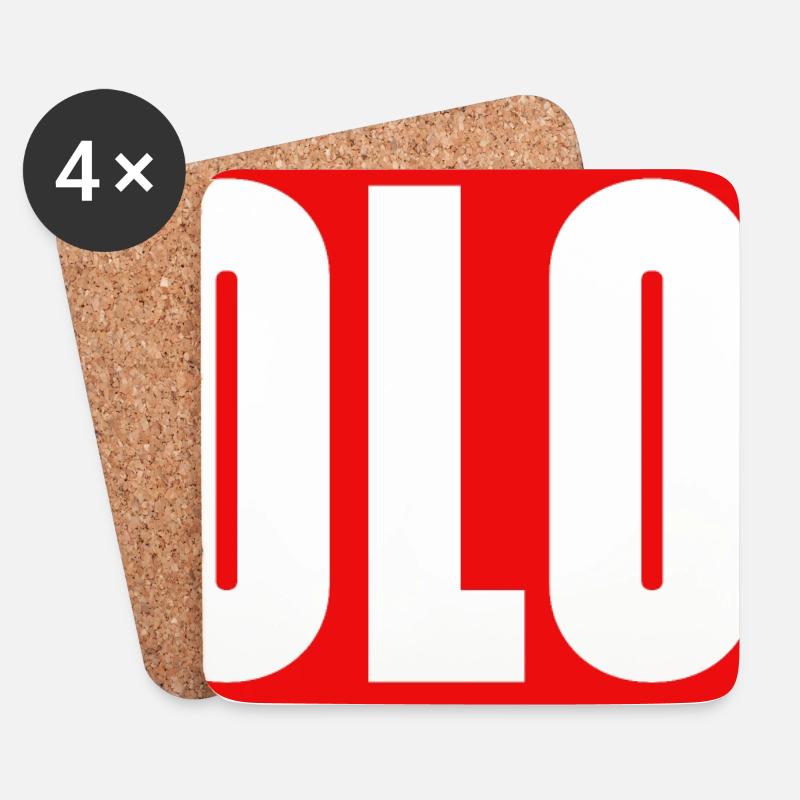 Wololo - 1 - Mobii_3 Edition - Red&White - Untersetzer (4er-Set) - Weiß