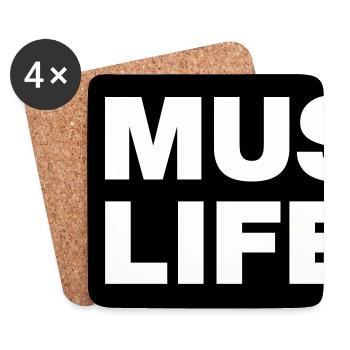 No Music No Life - Dessous de verre (lot de 4) - blanc - Devant