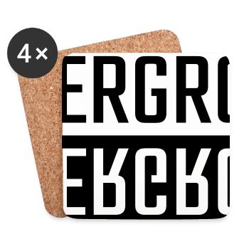 Background double font - Coasters (set of 4) - white - Front