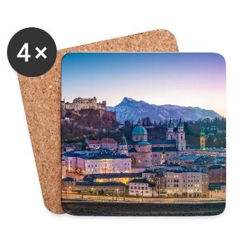 Salzburg Panorama am Abend - Untersetzer (4er-Set) - Weiß - Vorne