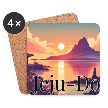 Jeju Insel Korea Wind Vulkan Sunset Urlaub Asien - Untersetzer (4er-Set) - Weiß - Vorne