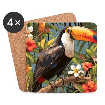 Toucans Toucan - Dessous de verre (lot de 4) - blanc - Devant