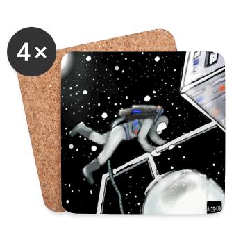 Space Explorer in Orbit - Coasters (set of 4) - white - Front