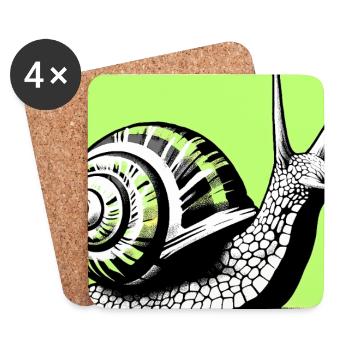 Escargot - Dessous de verre (lot de 4) - blanc - Devant