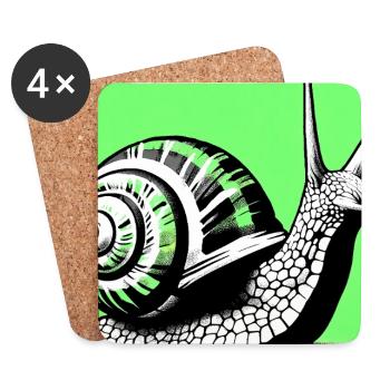 Escargot - Dessous de verre (lot de 4) - blanc - Devant