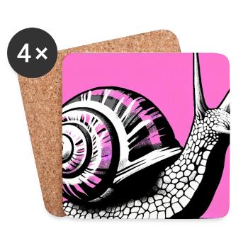 Escargot - Dessous de verre (lot de 4) - blanc - Devant