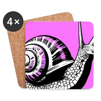 Snail - Coasters (set of 4) - white - Front