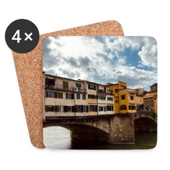 Colorful tenement houses by the river - Coasters (set of 4) - white - Front