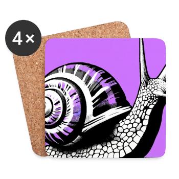 Snail - Coasters (set of 4) - white - Front