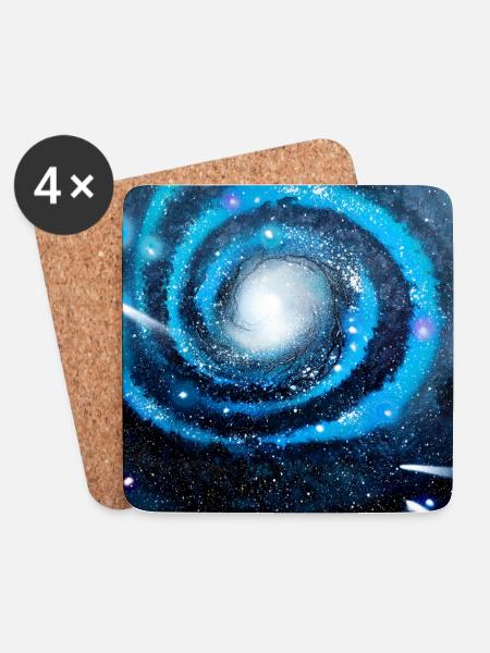 Blaue Galaxie - Untersetzer (4er-Set) - Weiß