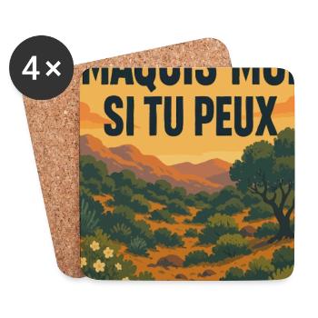 Maquis moi si tu peux - Dessous de verre (lot de 4) - blanc - Devant