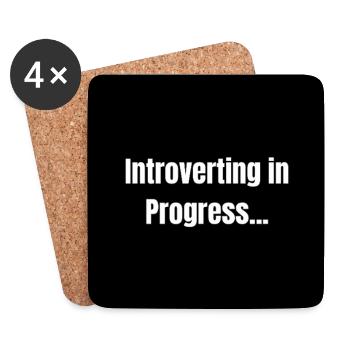 Introverting – Quiet Mode ON - Coasters (set of 4) - white - Front